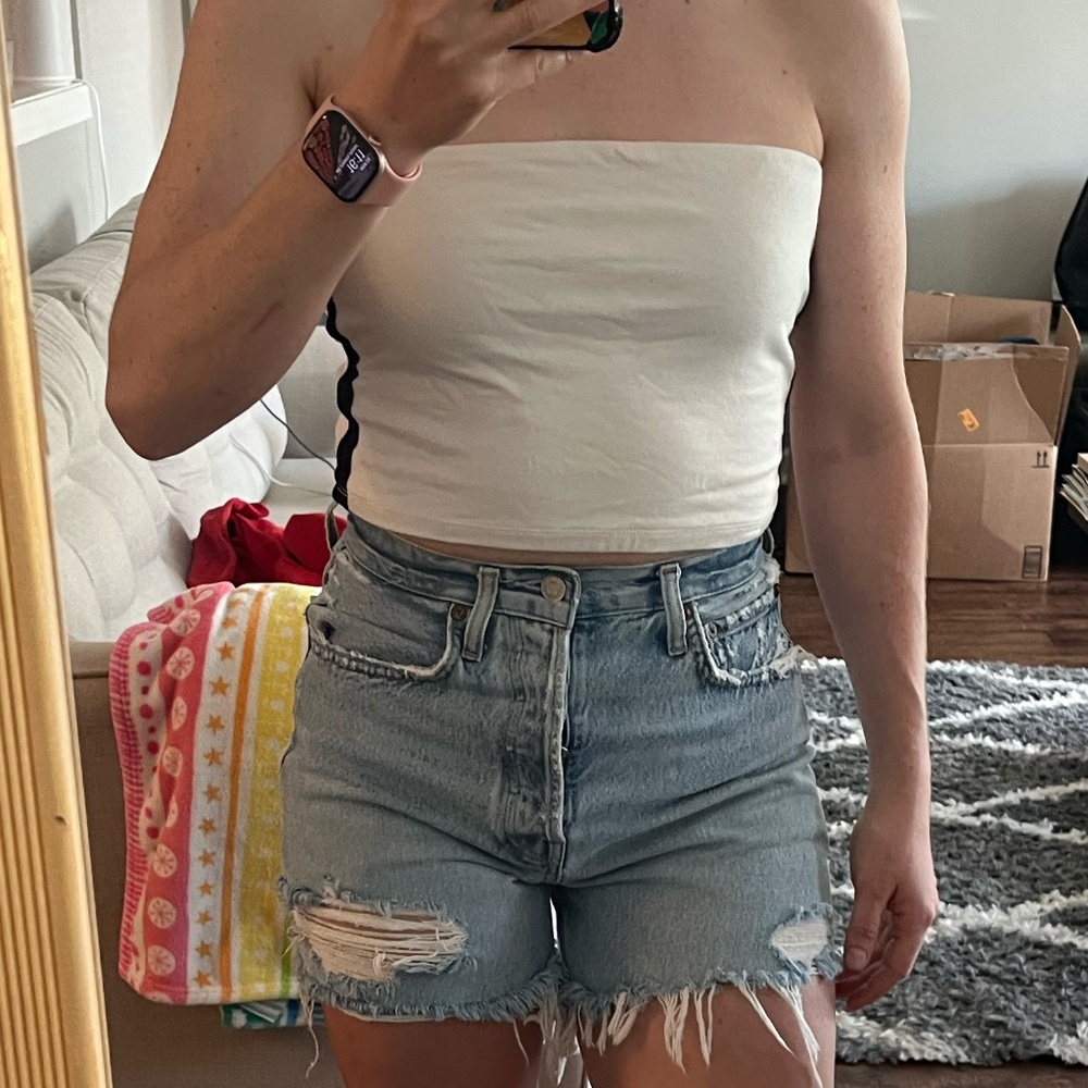 White Strapless Tube Top (Size M)